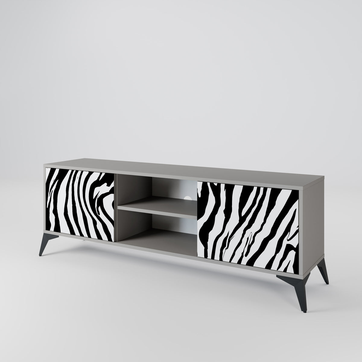 SPLENDID ZEBRA Dvoudveřový TV stolek