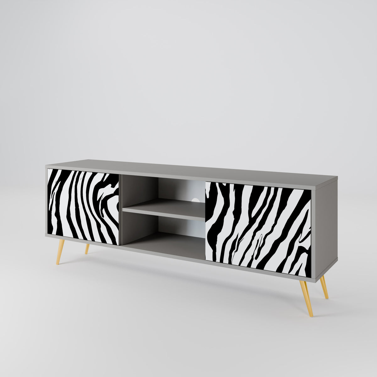 SPLENDID ZEBRA Dvoudveřový TV stolek