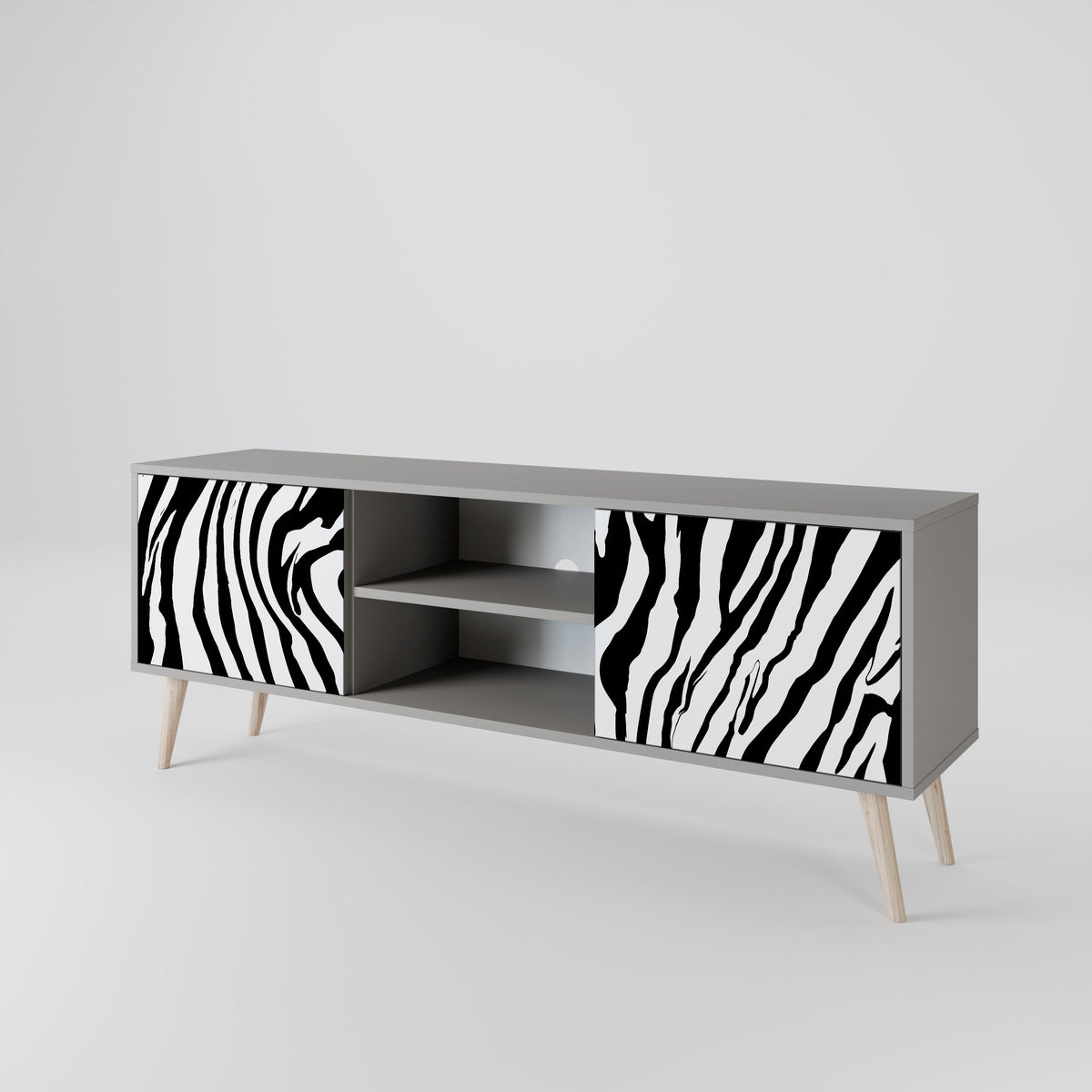 SPLENDID ZEBRA Dvoudveřový TV stolek