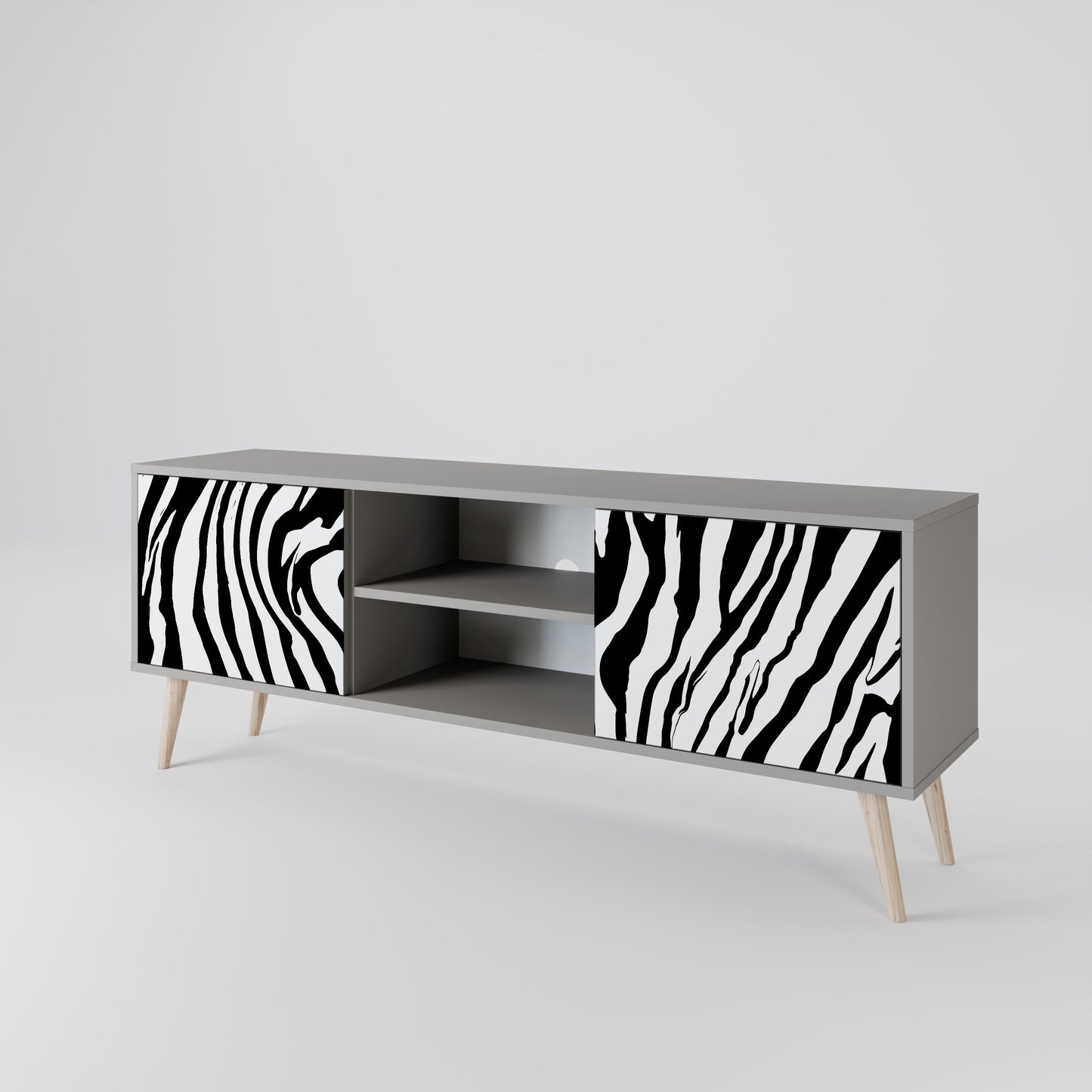 SPLENDID ZEBRA Dvoudveřový TV stolek