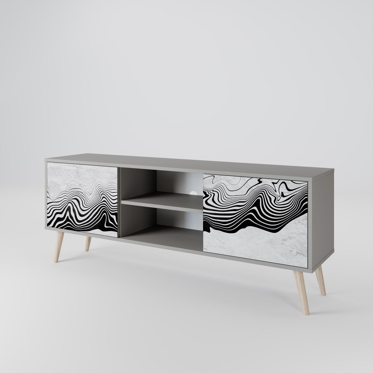 MONOCHROME MIRAGE Dvoudveřový TV stolek