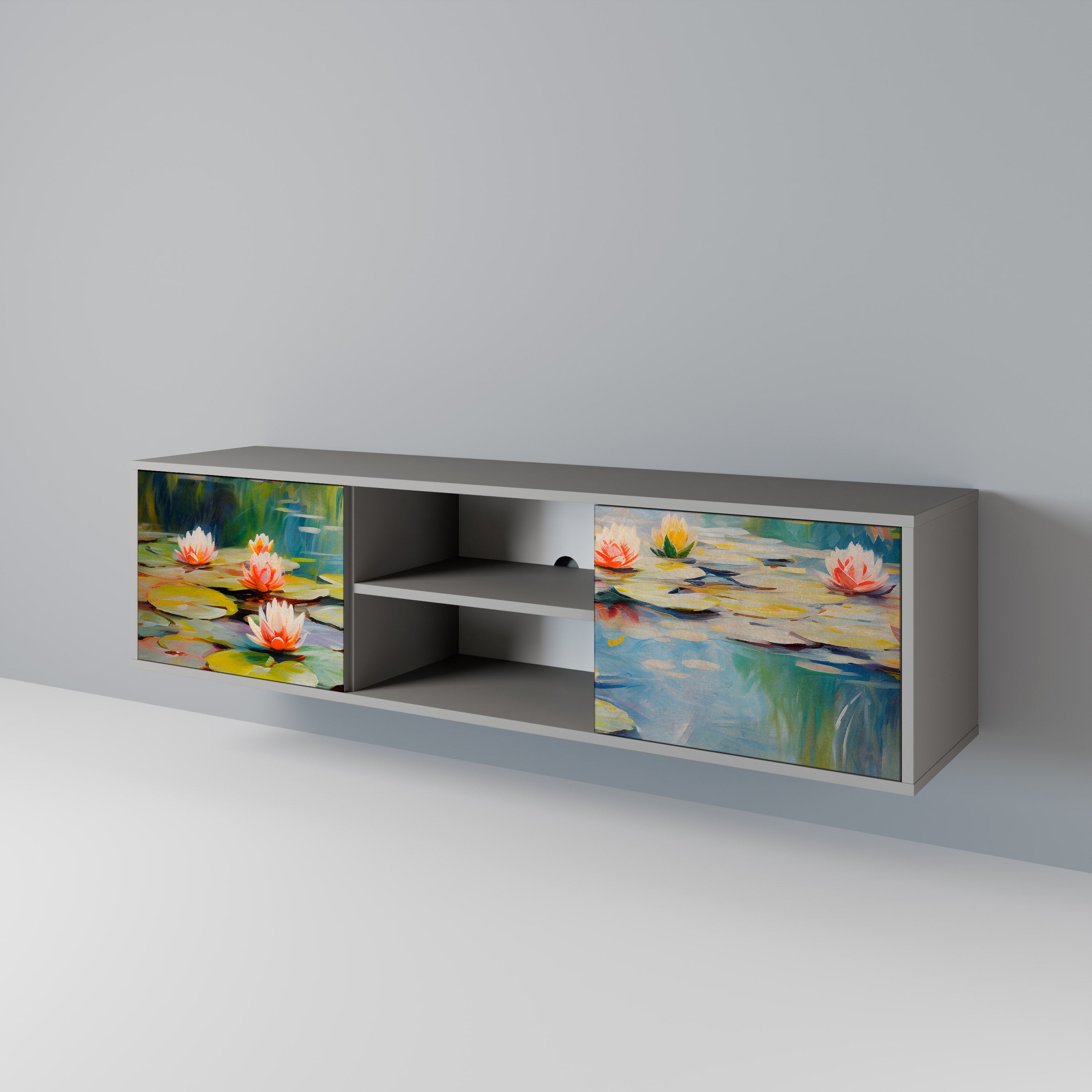 BLOOMING WATERS 2-Door TV Cabinet