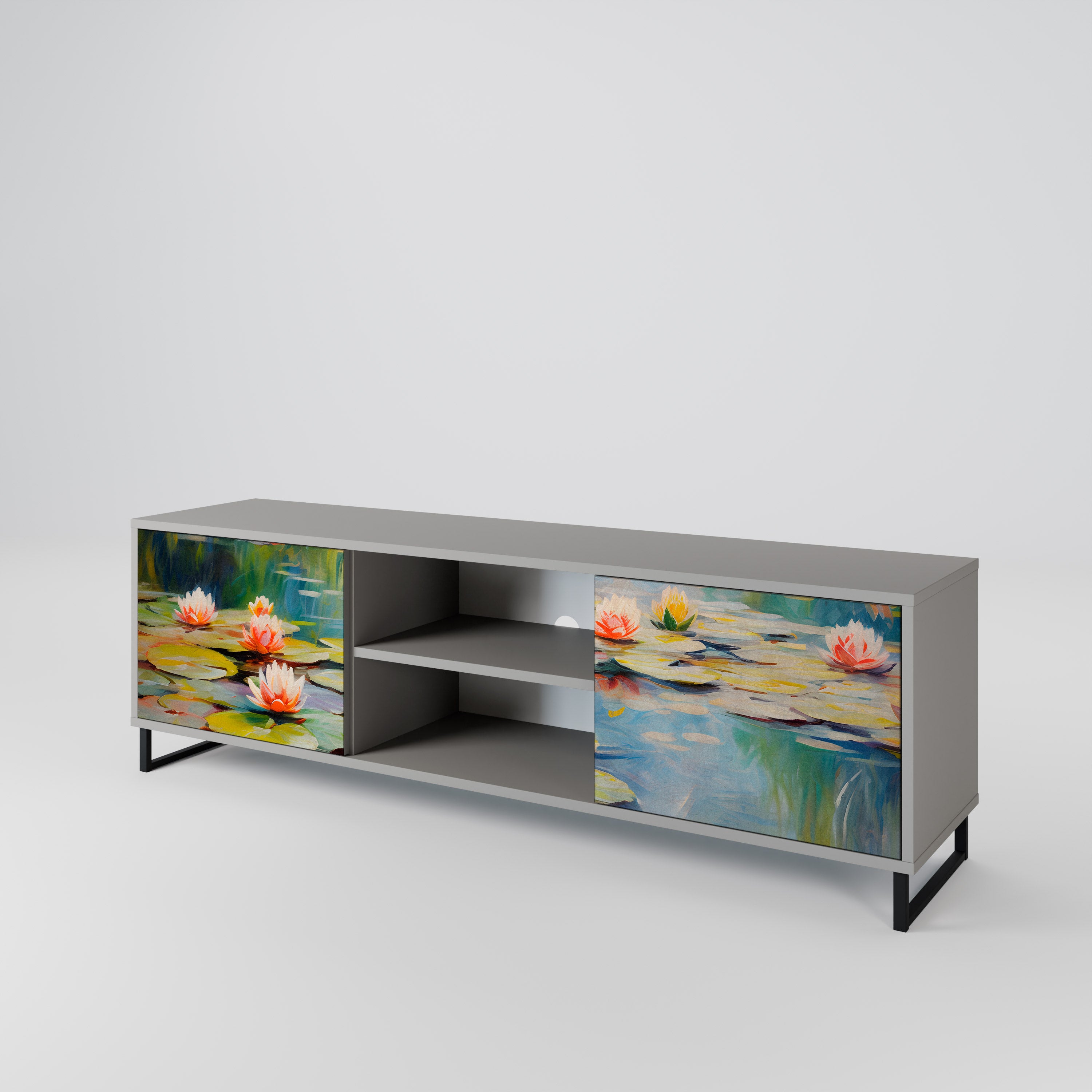 BLOOMING WATERS 2-Door TV Cabinet
