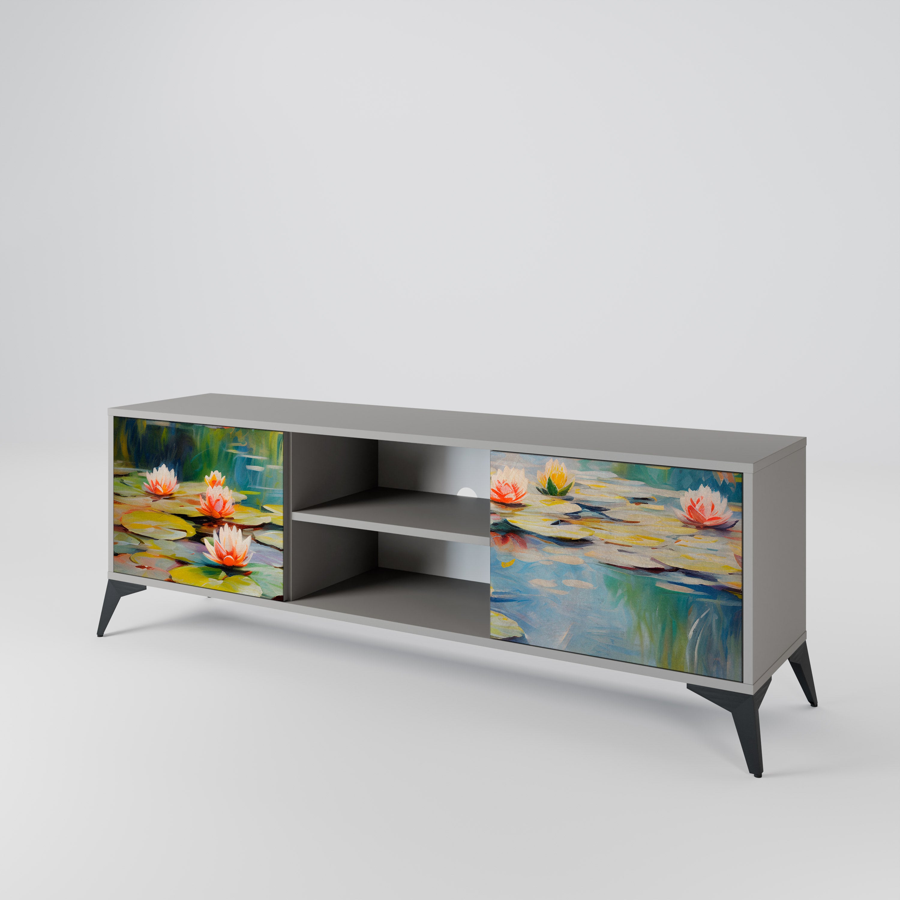 BLOOMING WATERS 2-Door TV Cabinet