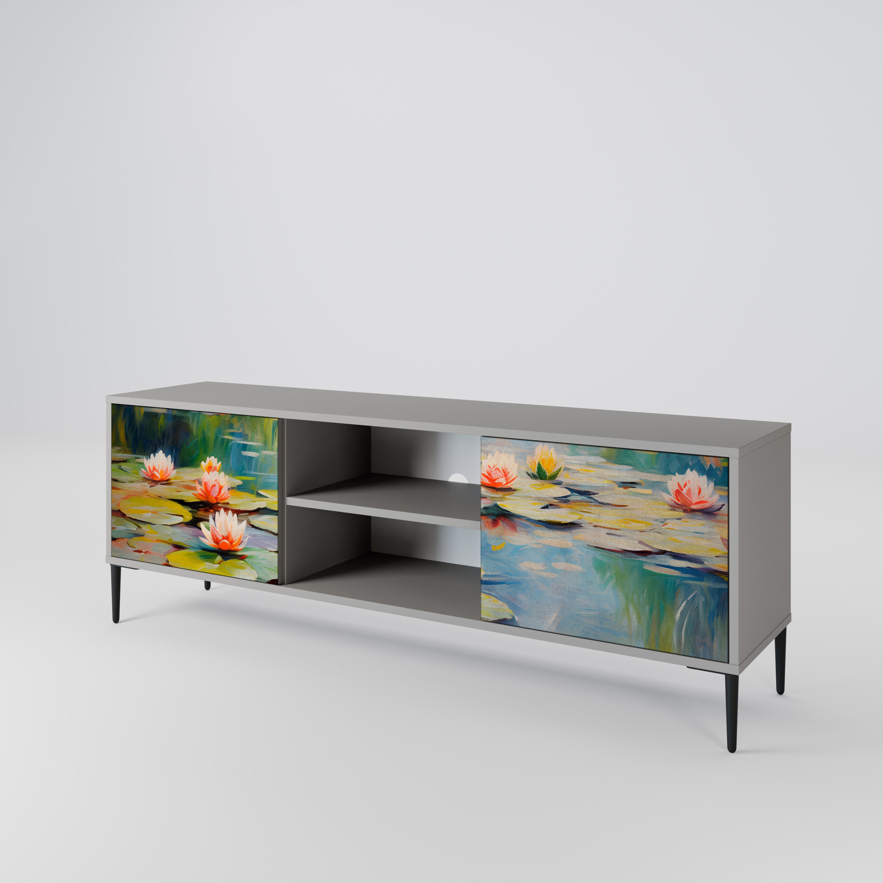 BLOOMING WATERS 2-Door TV Cabinet