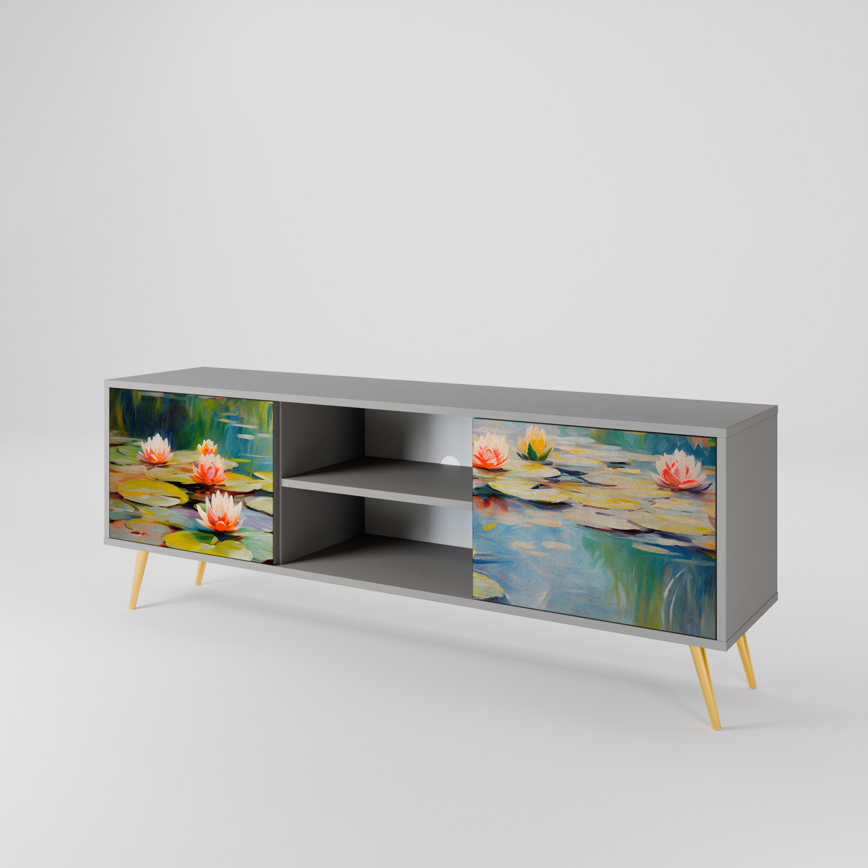 BLOOMING WATERS 2-Door TV Cabinet