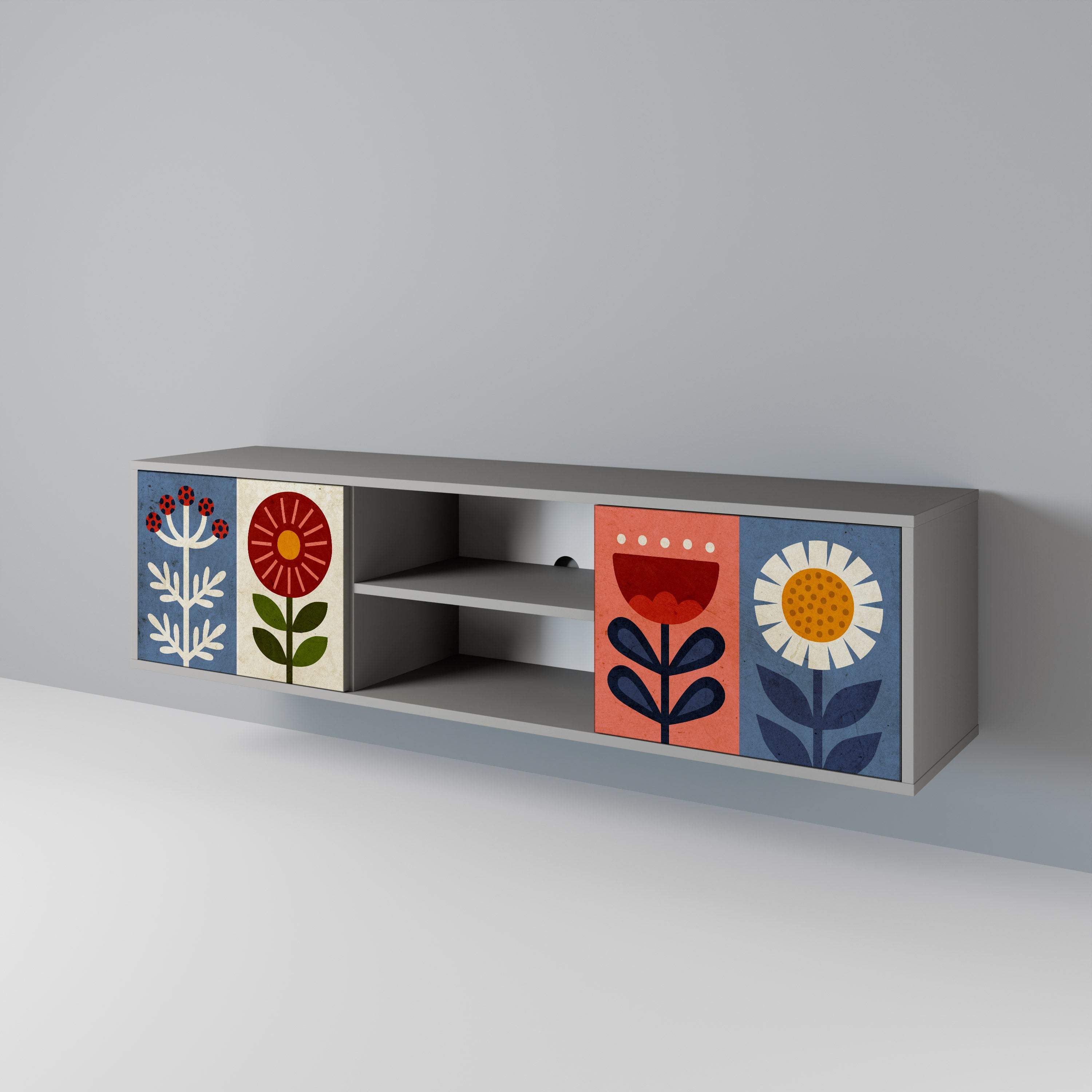 SCANDIC FLOWERET 2-Door TV Cabinet