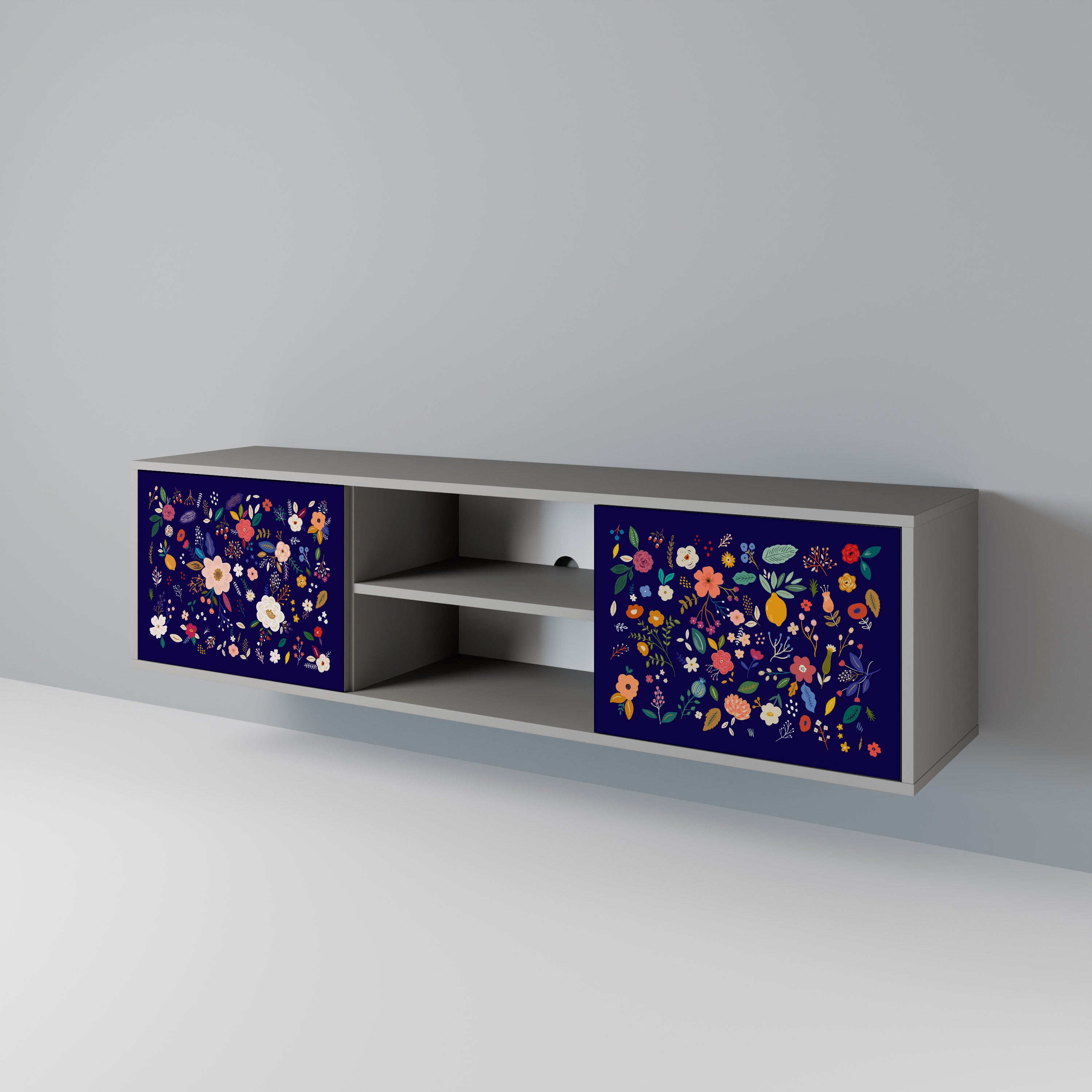 FLORAL COMBINATION 2-Door TV Cabinet