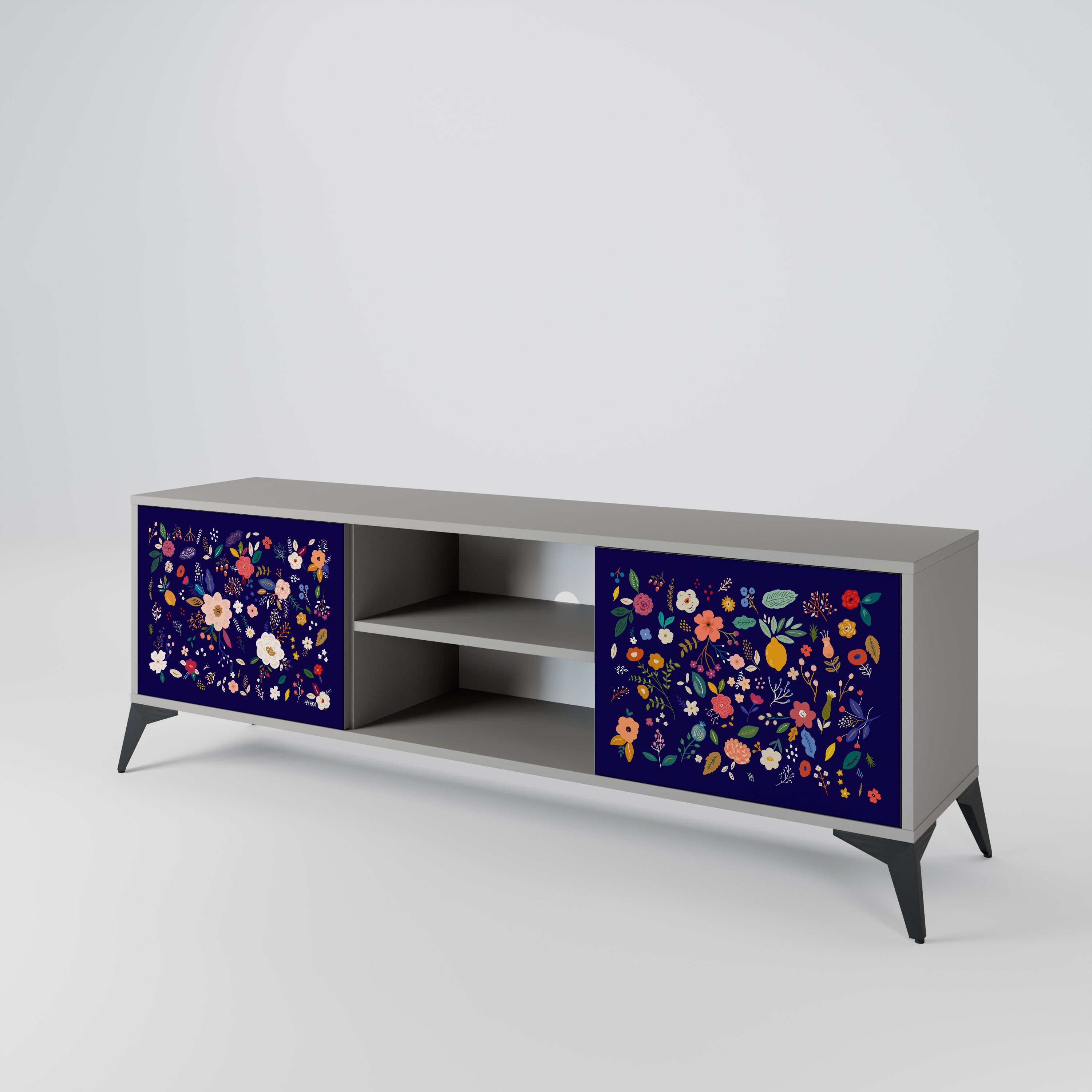 FLORAL COMBINATION 2-Door TV Cabinet