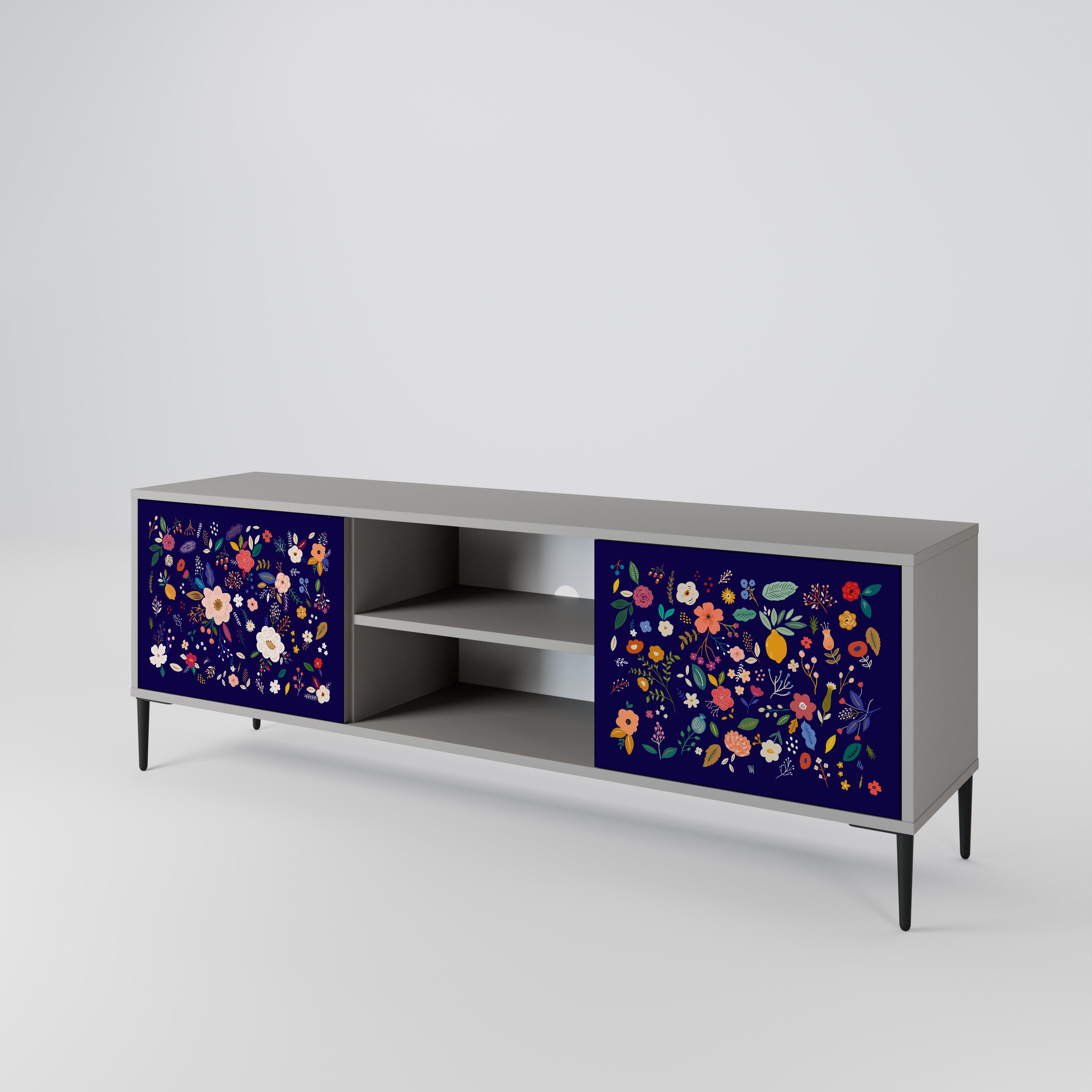 FLORAL COMBINATION 2-Door TV Cabinet