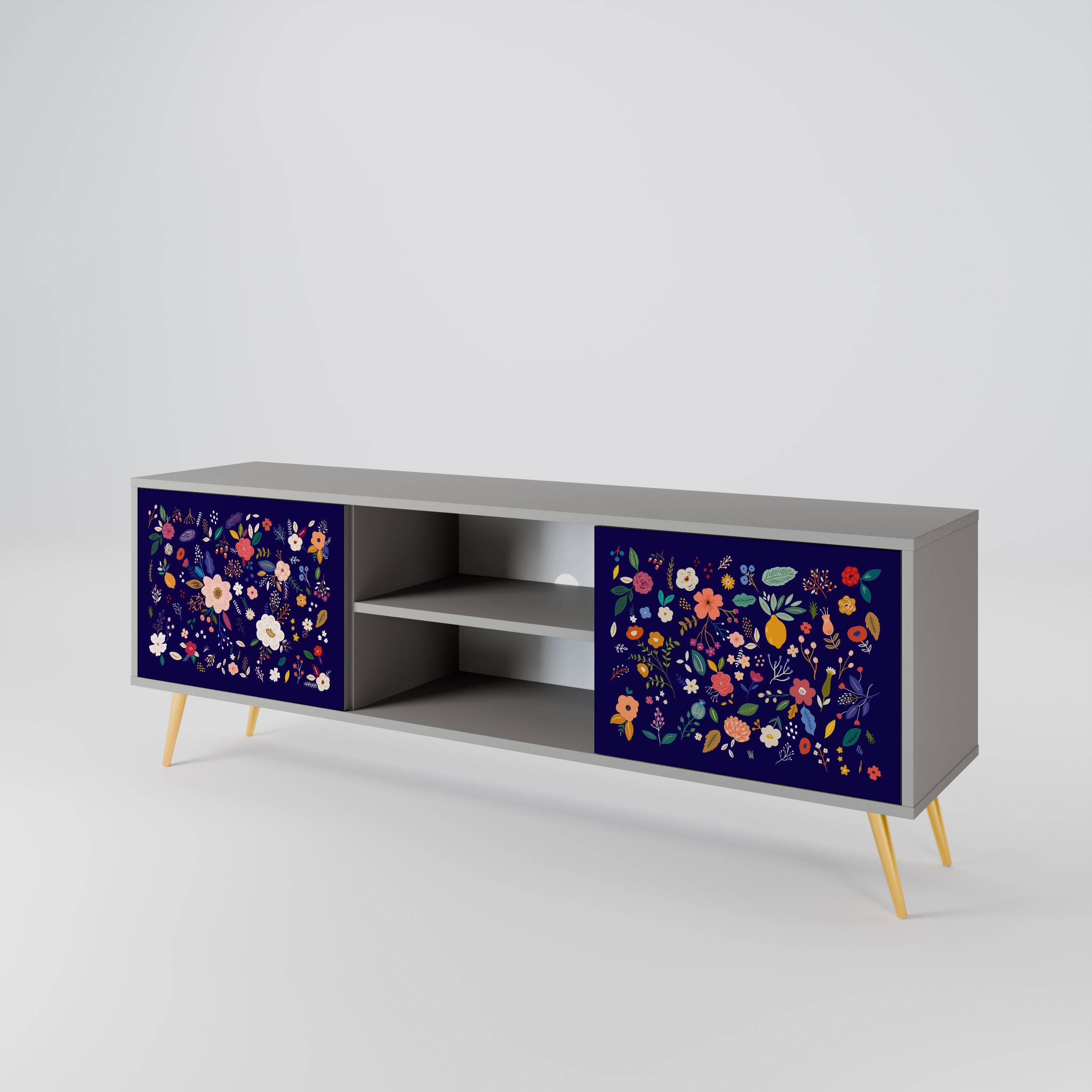 FLORAL COMBINATION 2-Door TV Cabinet