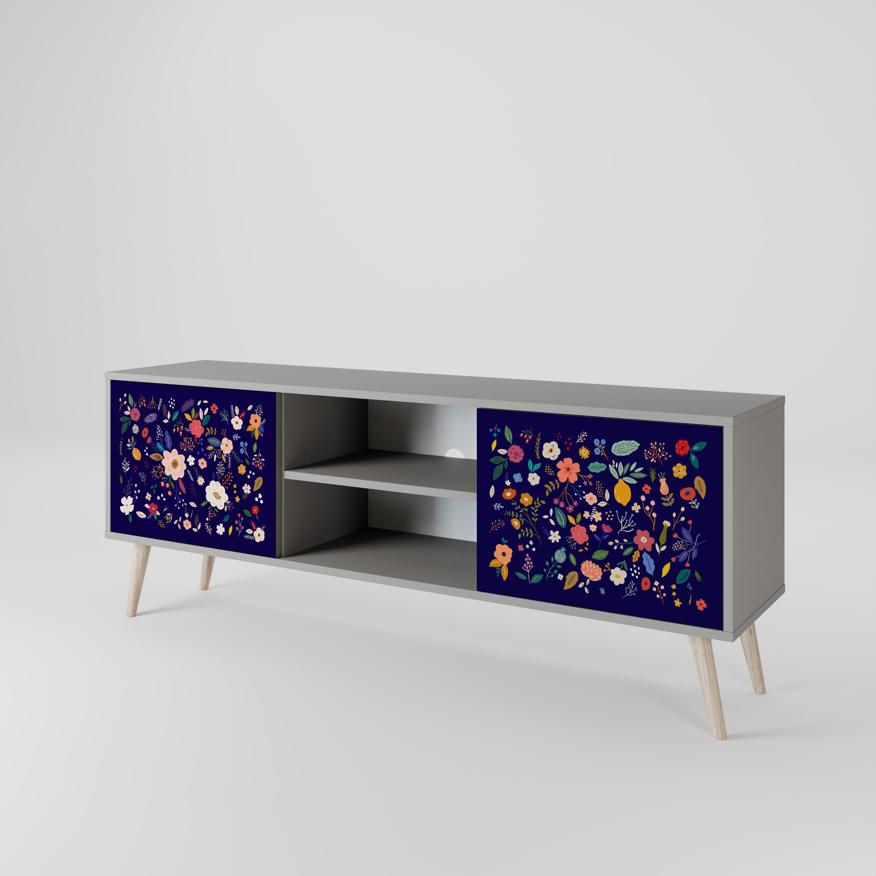FLORAL COMBINATION 2-Door TV Cabinet
