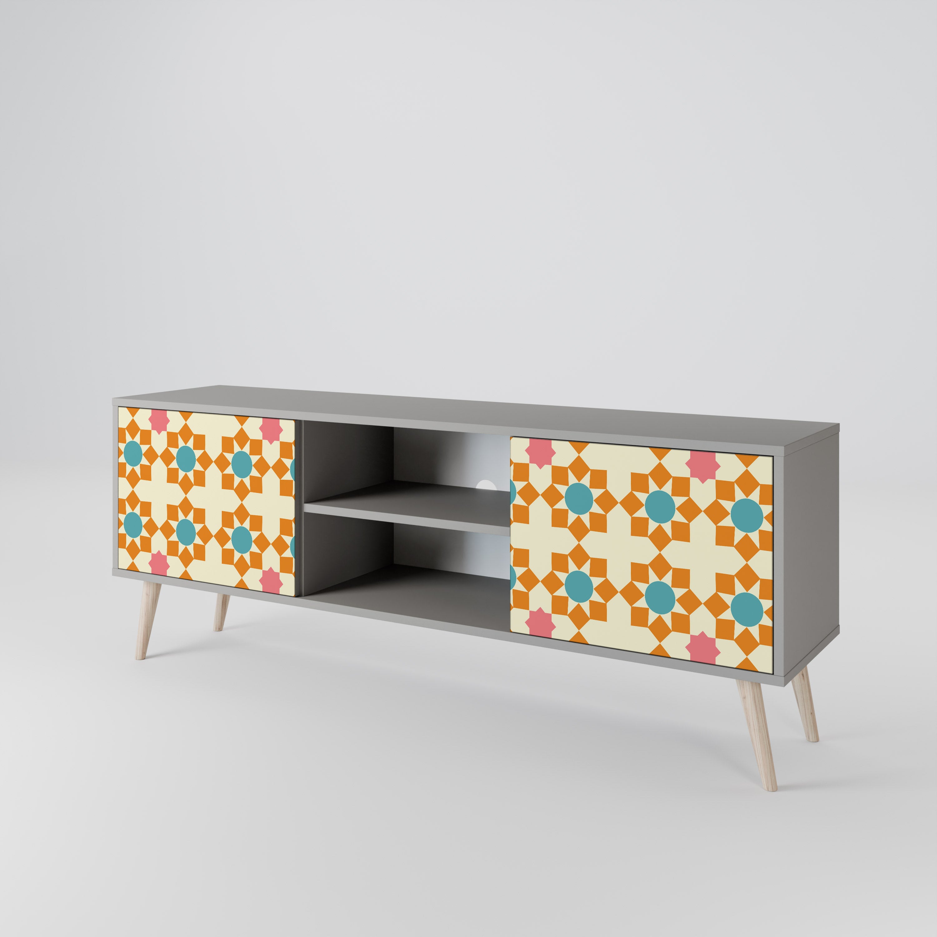 FLORAL DECOR 2-Door TV Cabinet