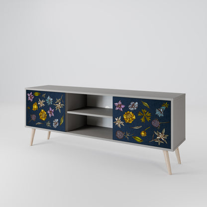 FLOWERS ON NAVY BLUE Dvoudveřový TV stolek