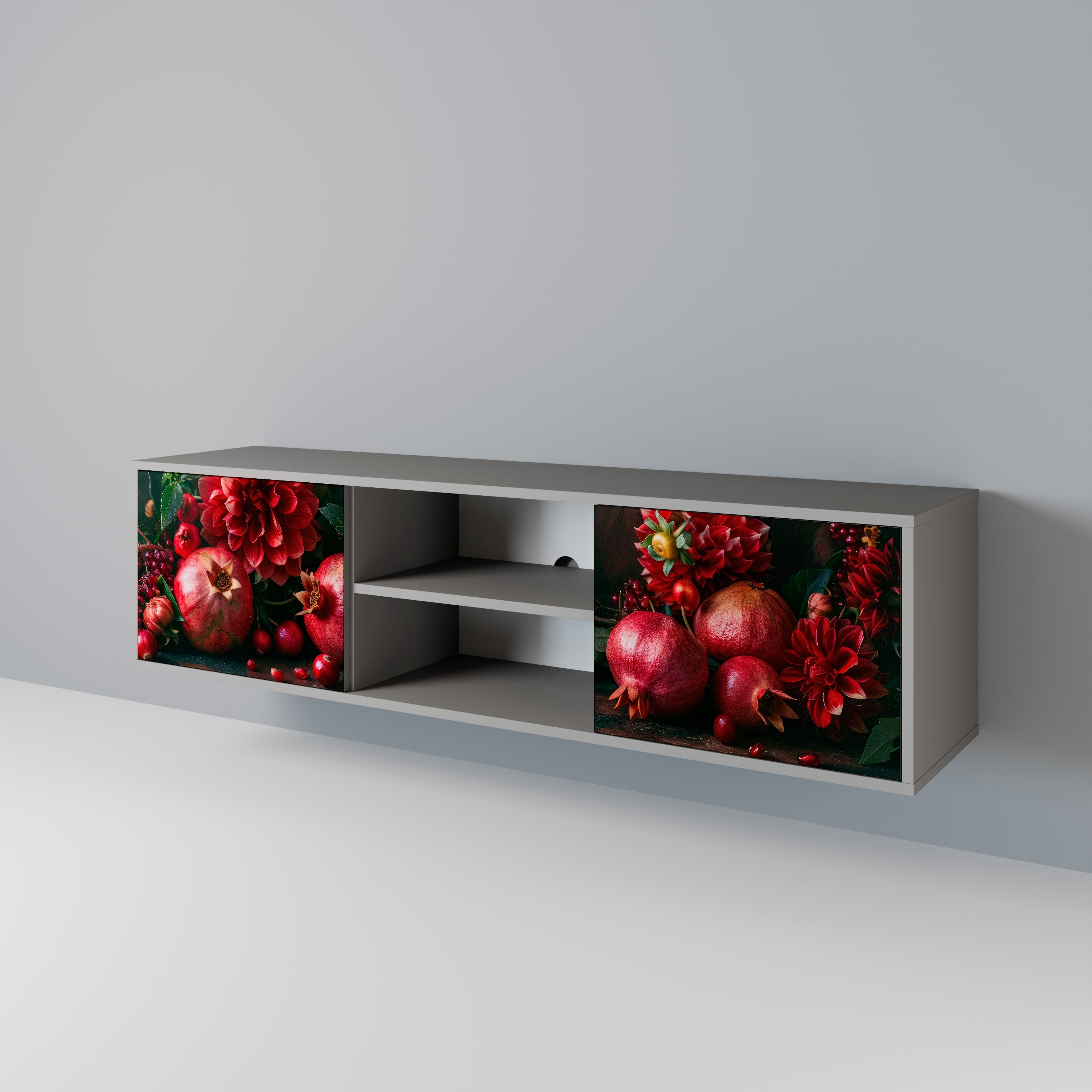 DAHLIAS AND POMEGRANATES 2-Door TV Cabinet