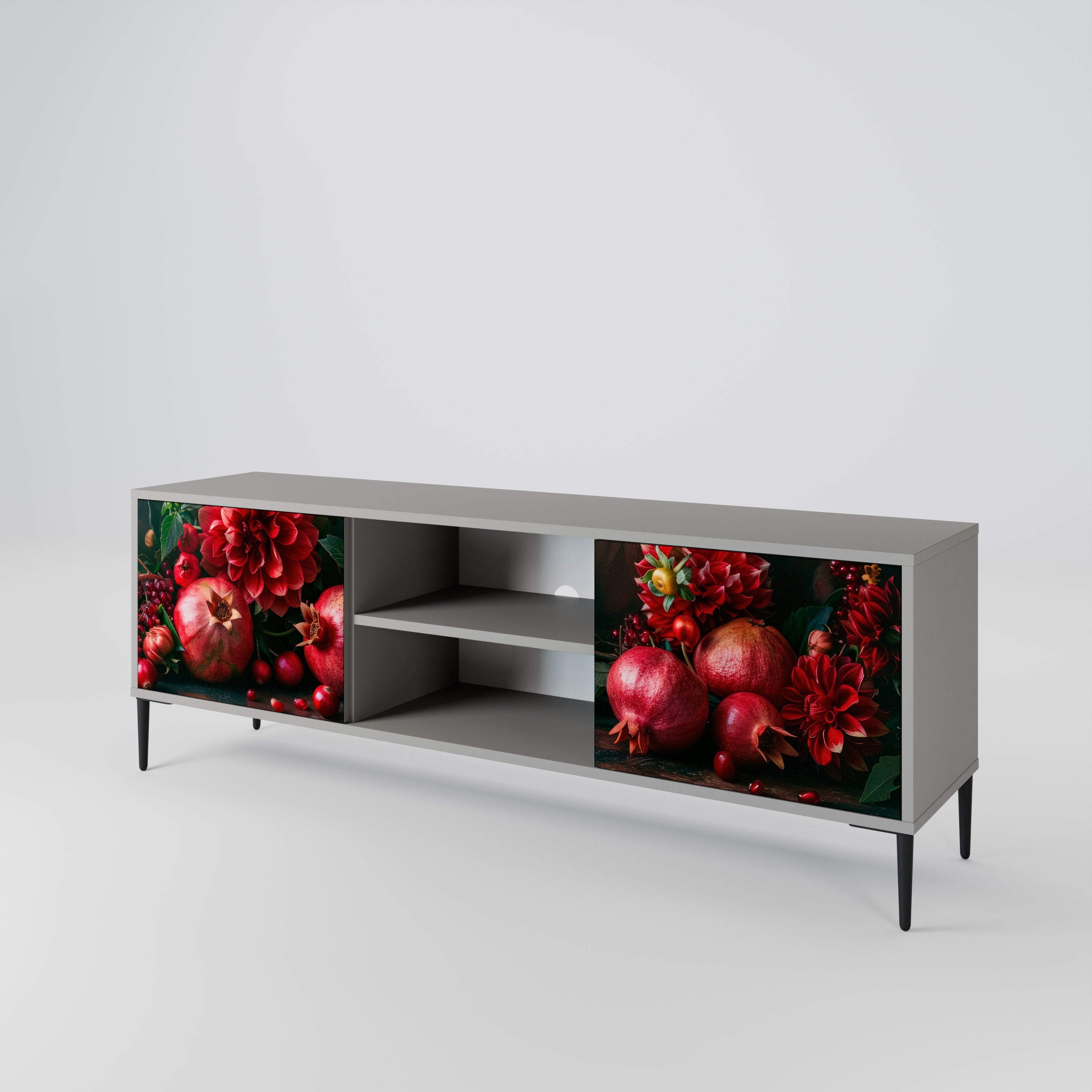 DAHLIAS AND POMEGRANATES 2-Door TV Cabinet