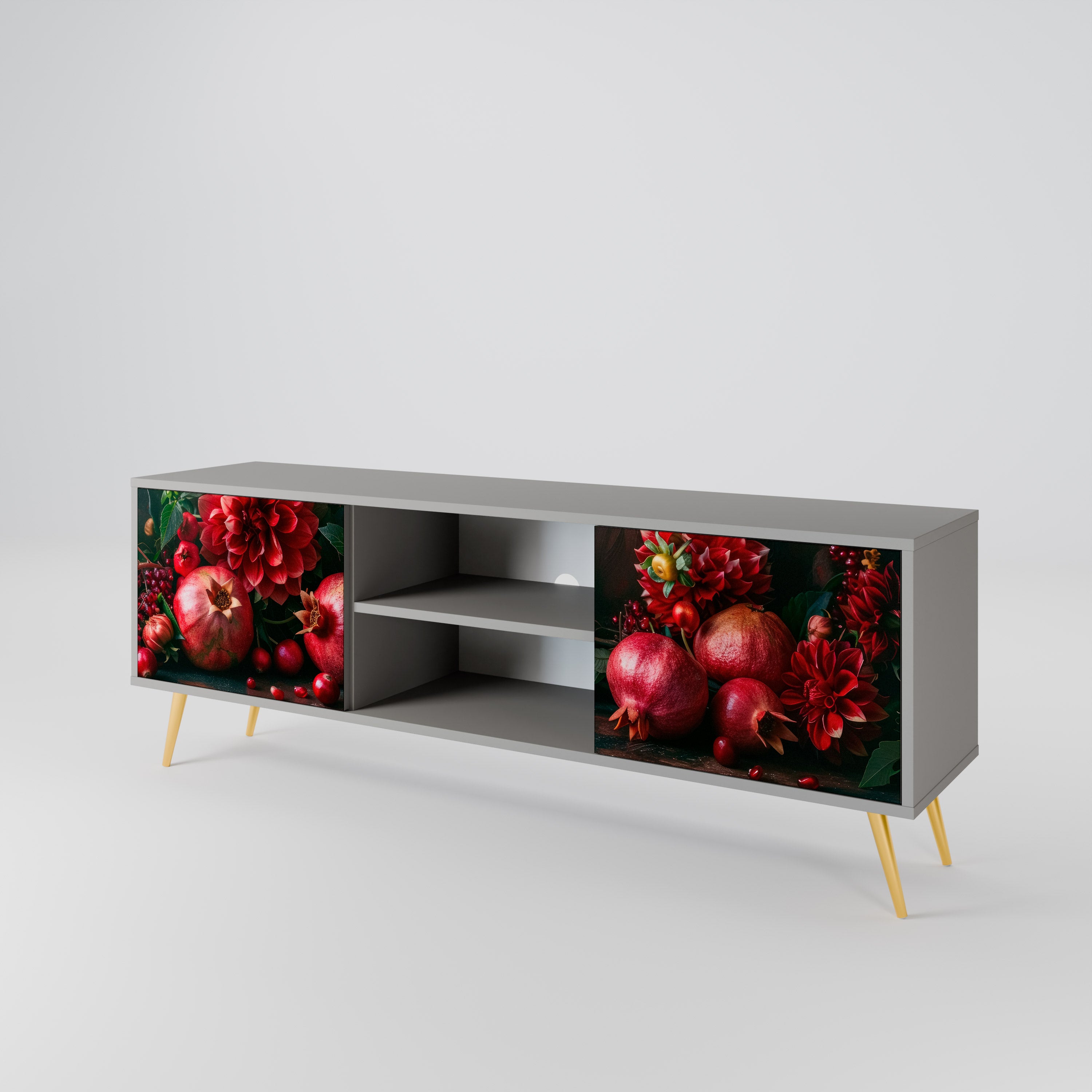 DAHLIAS AND POMEGRANATES 2-Door TV Cabinet