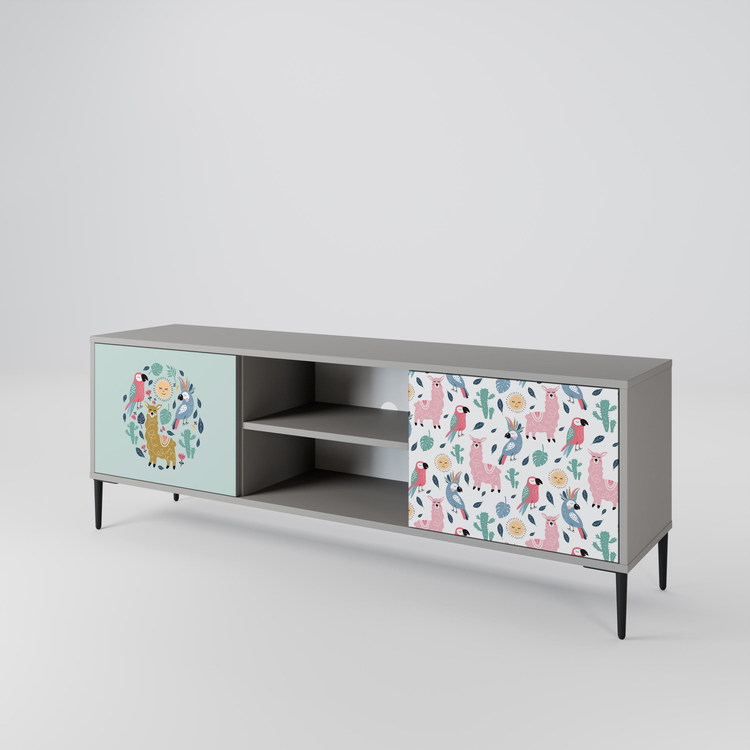 COLORFUL ALPACAS 2-Door TV Cabinet