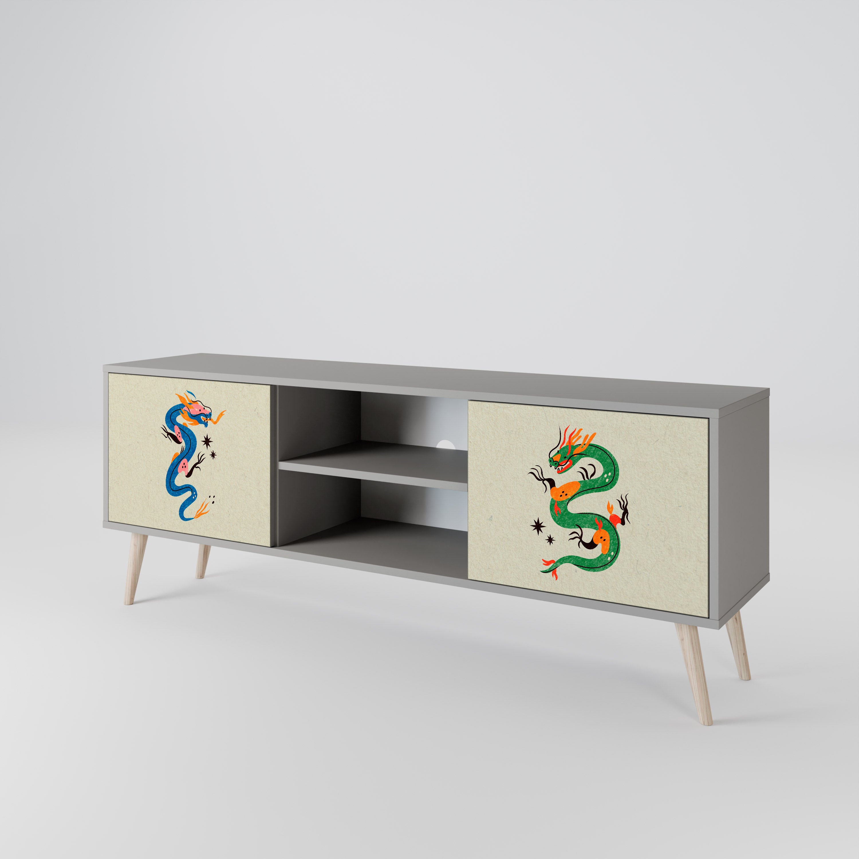 MYTHOLOGICAL CREATURES 2-Door TV Cabinet