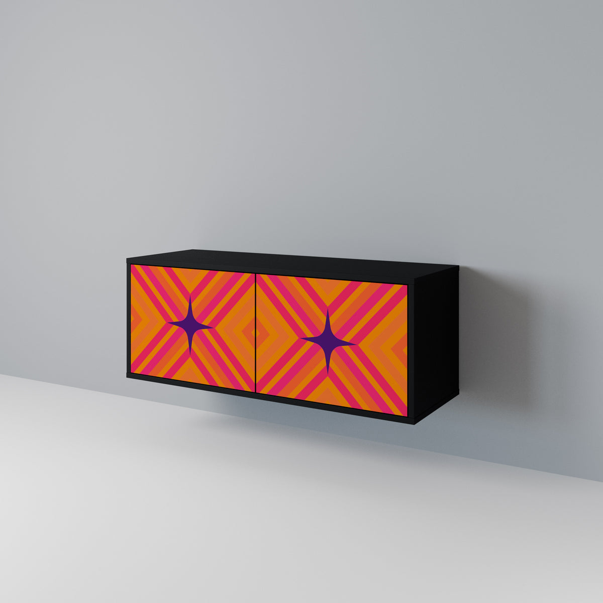 GEOMETRIC BRILLIANCE Kompaktní dvoudveřový TV stolek