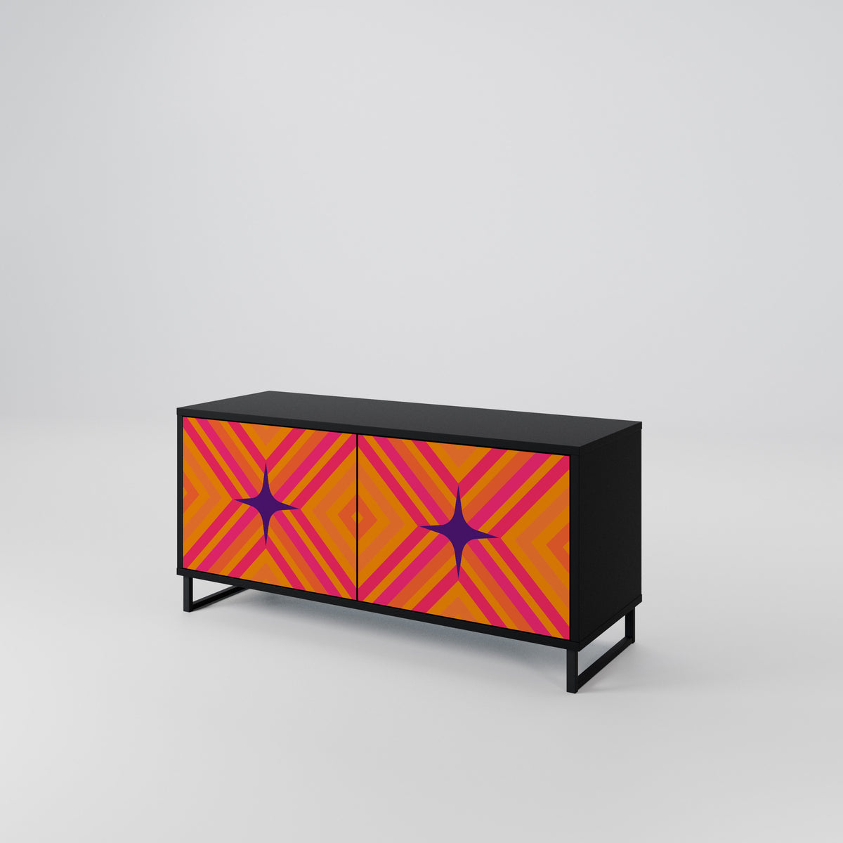 GEOMETRIC BRILLIANCE Kompaktní dvoudveřový TV stolek