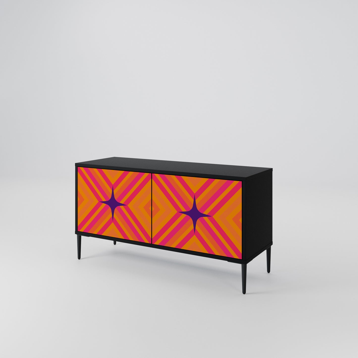 GEOMETRIC BRILLIANCE Kompaktní dvoudveřový TV stolek