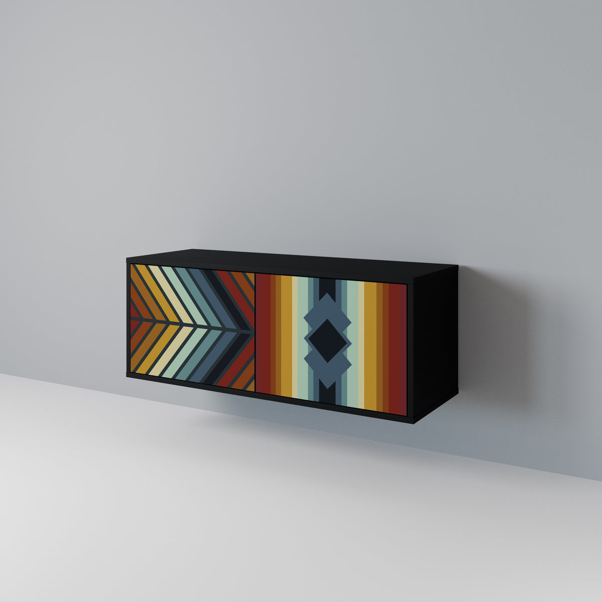 INDIGENOUS ZIGZAG Kompaktní dvoudveřový TV stolek