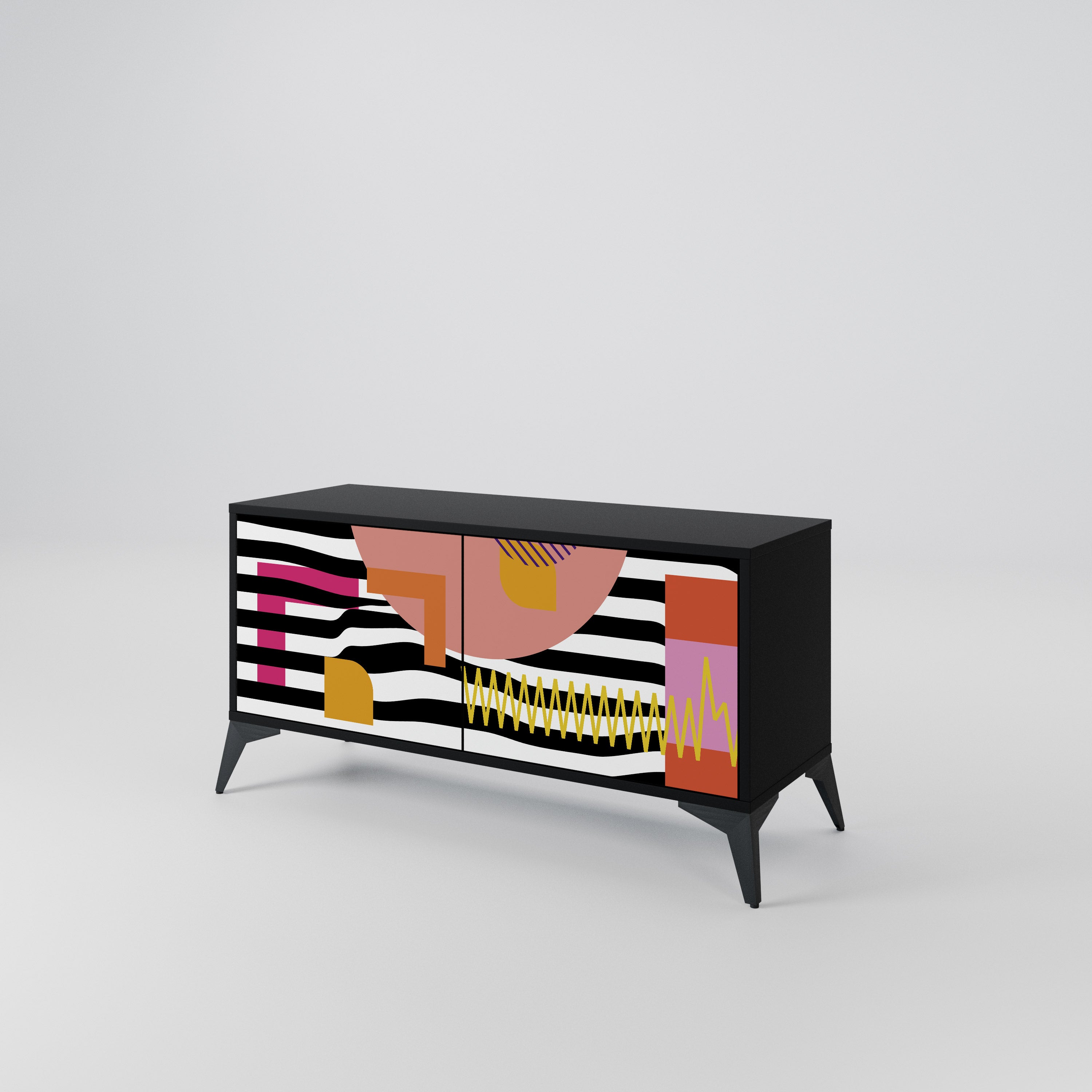 CHROMATIC ABSTRACT Compact 2-Door TV Cabinet