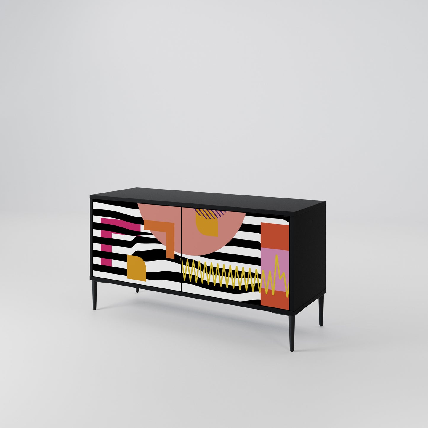 CHROMATIC ABSTRACT Kompaktní dvoudveřový TV stolek