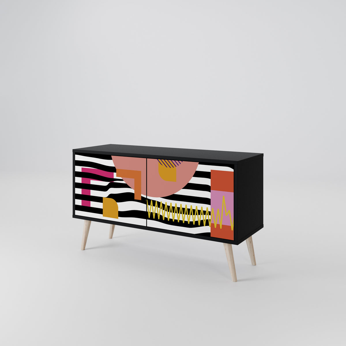 CHROMATIC ABSTRACT Kompaktní dvoudveřový TV stolek