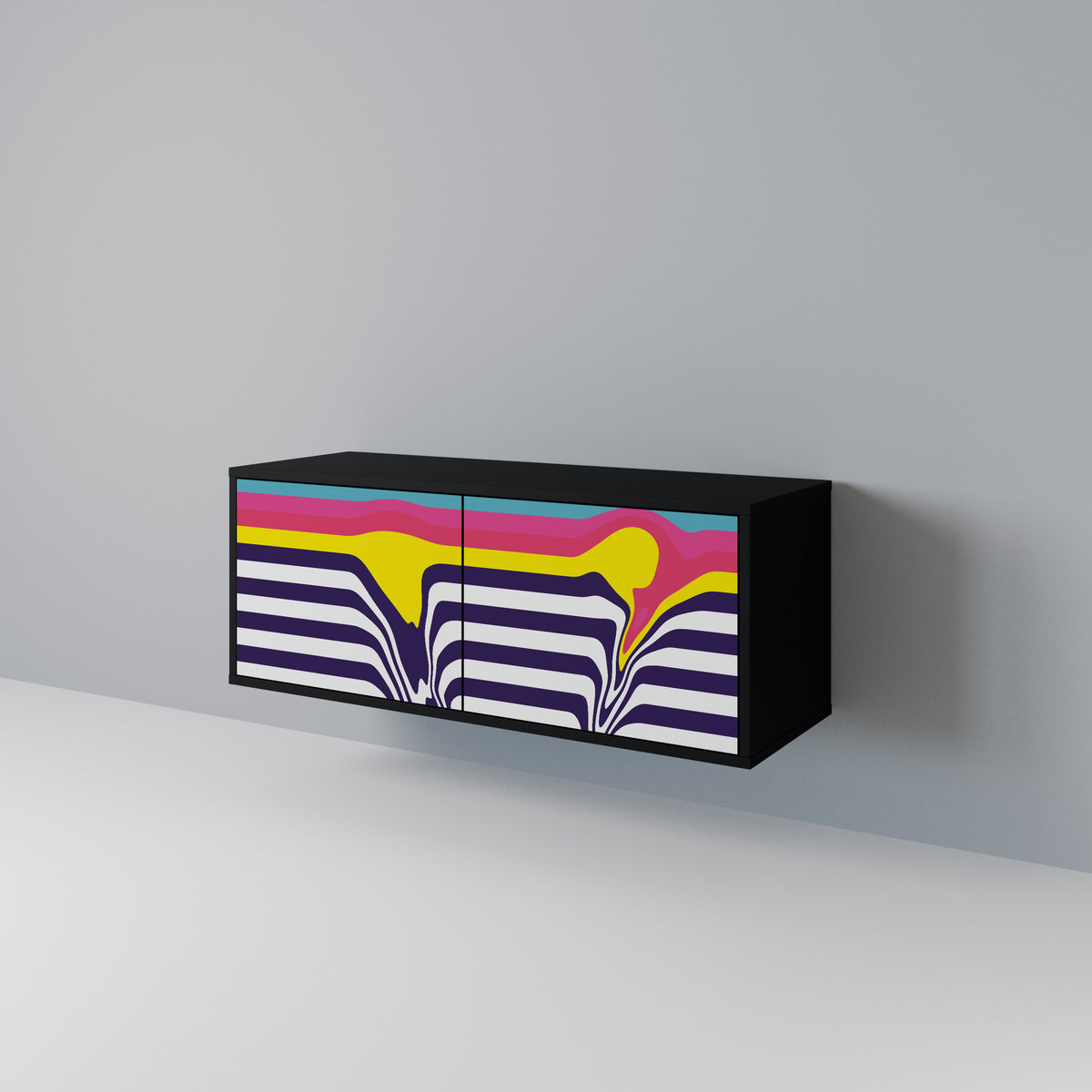 COLORFUL DIVERSION Kompaktní dvoudveřový TV stolek