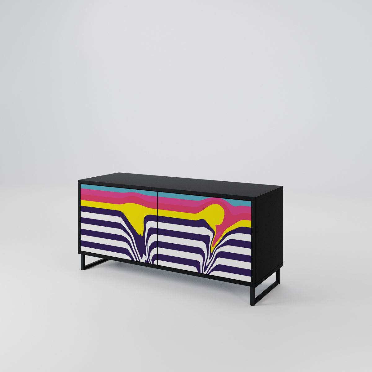 COLORFUL DIVERSION Kompaktní dvoudveřový TV stolek