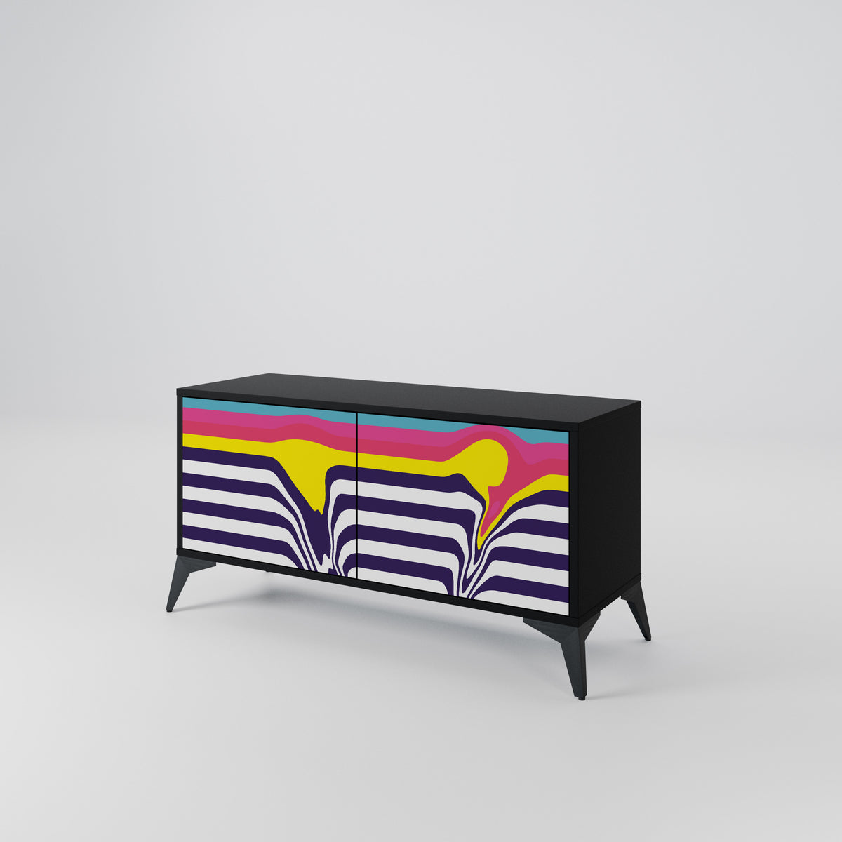 COLORFUL DIVERSION Kompaktní dvoudveřový TV stolek