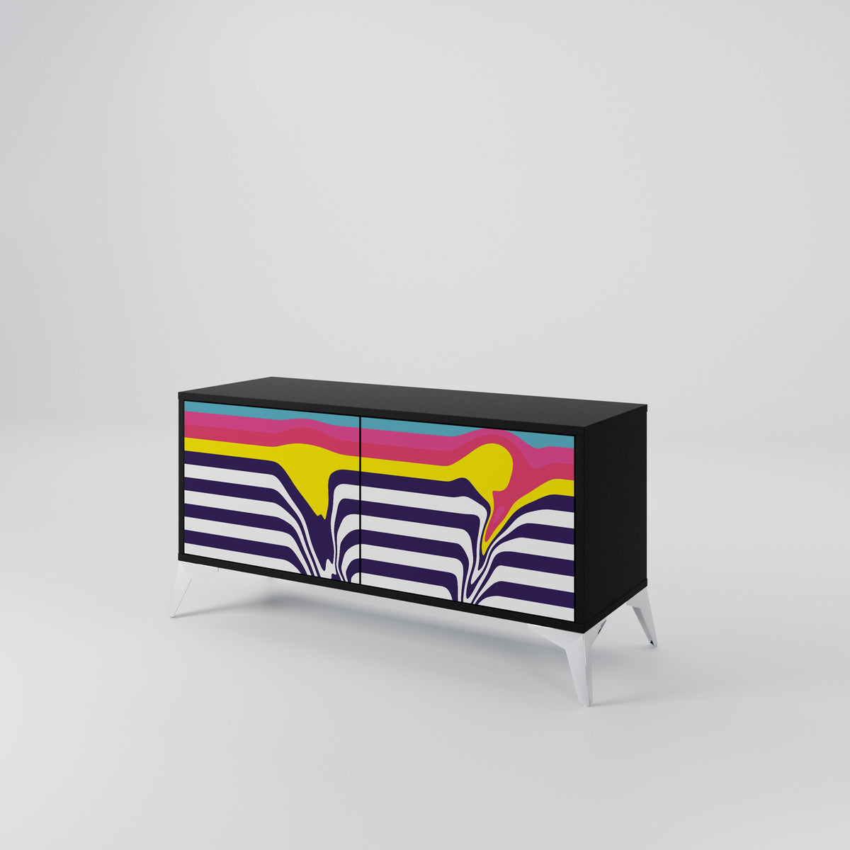 COLORFUL DIVERSION Kompaktní dvoudveřový TV stolek