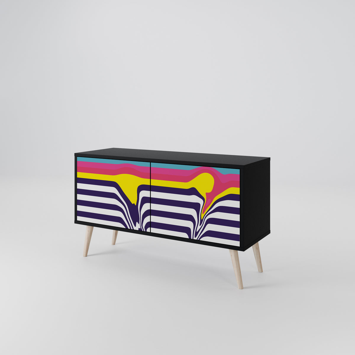 COLORFUL DIVERSION Kompaktní dvoudveřový TV stolek