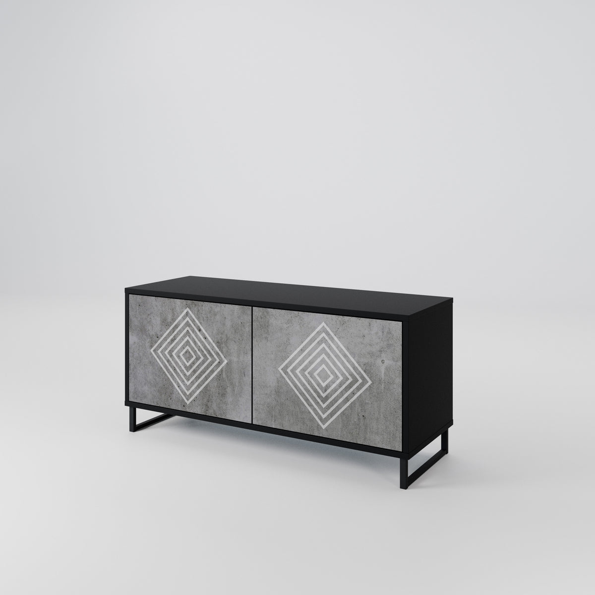 POLYGONAL ARTISTRY Kompaktní dvoudveřový TV stolek