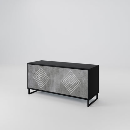 POLYGONAL ARTISTRY Kompaktní dvoudveřový TV stolek
