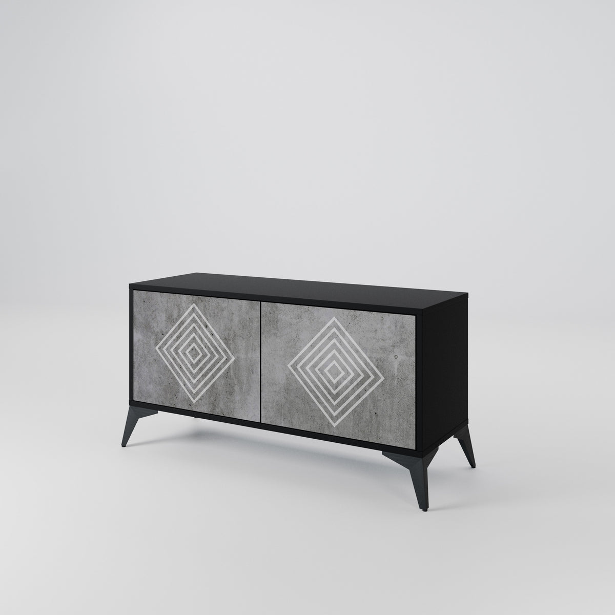 POLYGONAL ARTISTRY Kompaktní dvoudveřový TV stolek