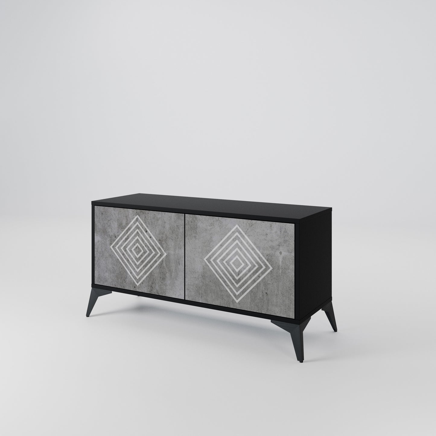 POLYGONAL ARTISTRY Kompaktní dvoudveřový TV stolek