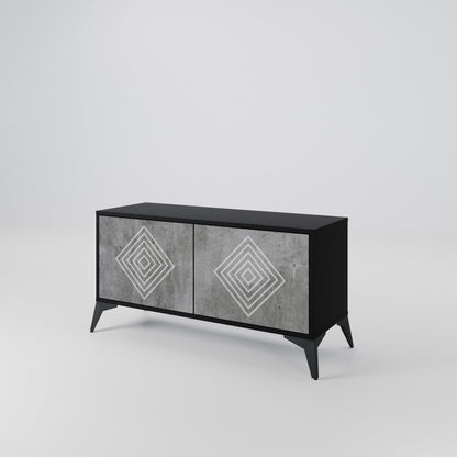 POLYGONAL ARTISTRY Kompaktní dvoudveřový TV stolek