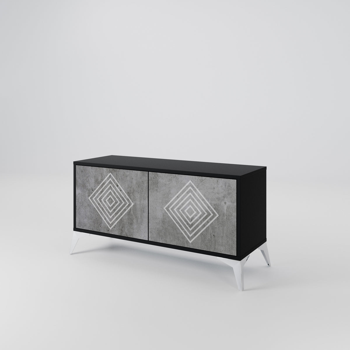 POLYGONAL ARTISTRY Kompaktní dvoudveřový TV stolek