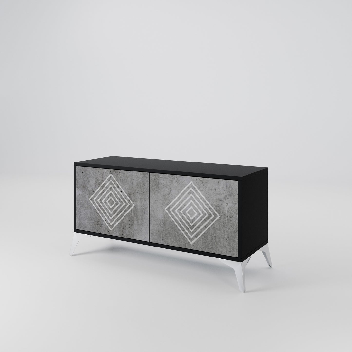 POLYGONAL ARTISTRY Kompaktní dvoudveřový TV stolek