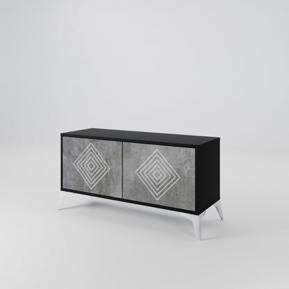 POLYGONAL ARTISTRY Kompaktní dvoudveřový TV stolek