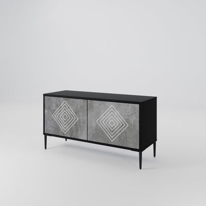POLYGONAL ARTISTRY Kompaktní dvoudveřový TV stolek