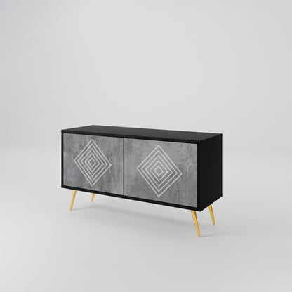 POLYGONAL ARTISTRY Kompaktní dvoudveřový TV stolek