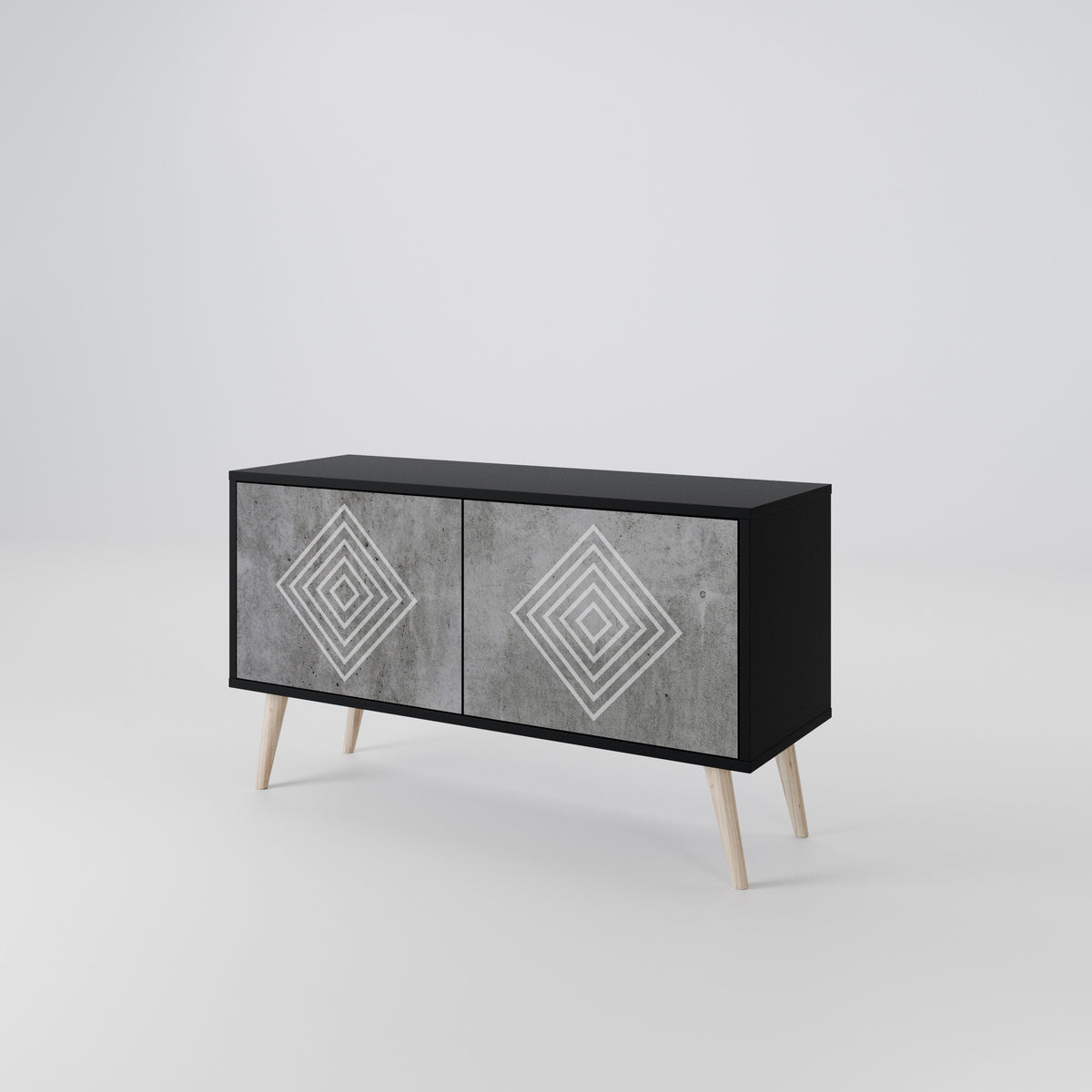 POLYGONAL ARTISTRY Kompaktní dvoudveřový TV stolek