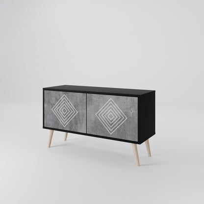 POLYGONAL ARTISTRY Kompaktní dvoudveřový TV stolek