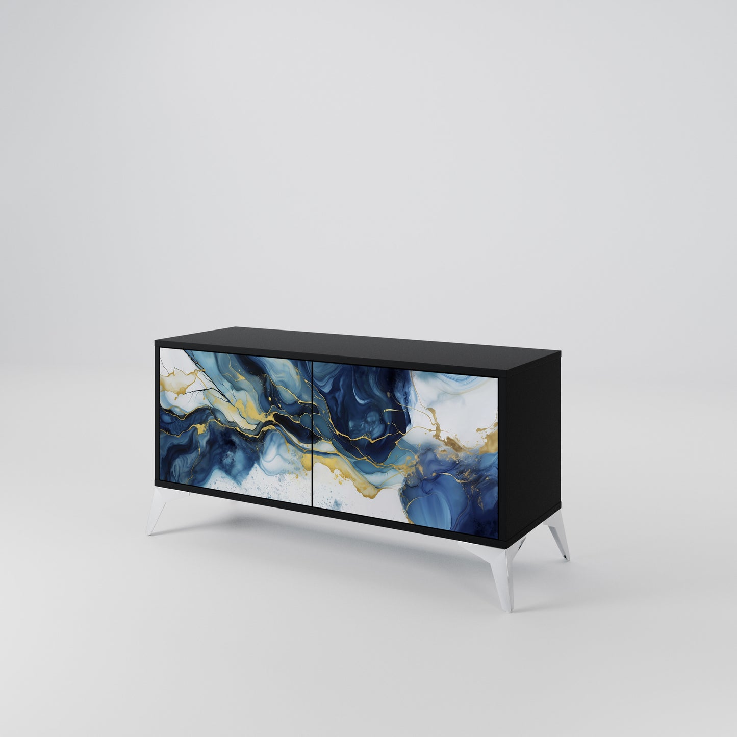 INKY MARBLE Kompaktní dvoudveřový TV stolek