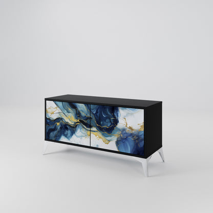 INKY MARBLE Kompaktní dvoudveřový TV stolek