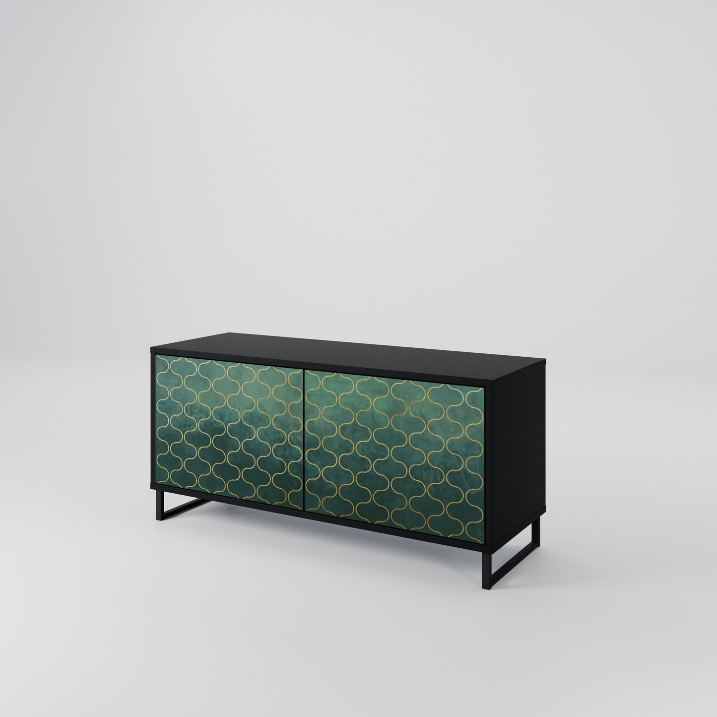 TESSELATED GREENERY Kompaktní dvoudveřový TV stolek